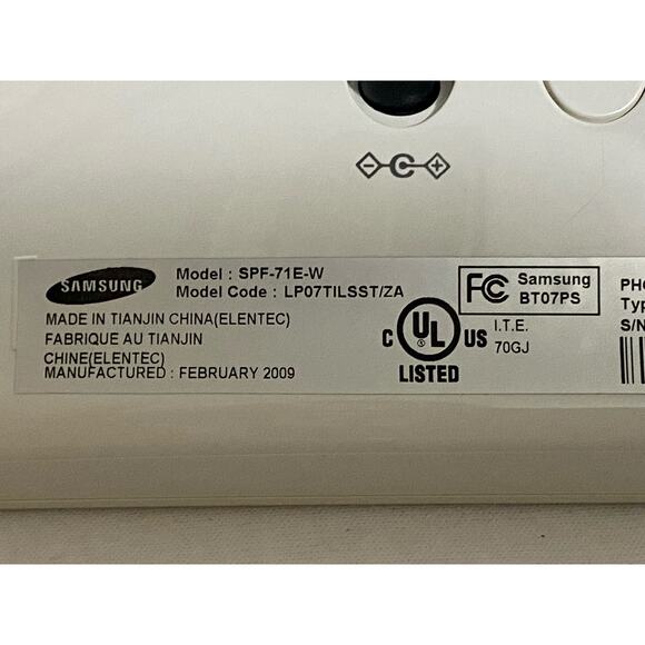 Samsung Digital Photo Frame White 7 In. Wide 120 MB USB SD Card Reader SPF-71E - Picture 4 of 13